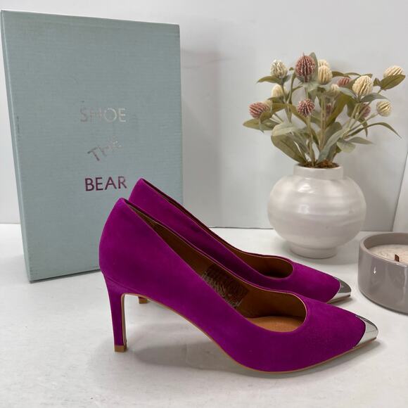 Shoe The Bear Cora Metal Toes Suede Heel Purple Women's 7/EU38 Tried On - Picture 4 of 11